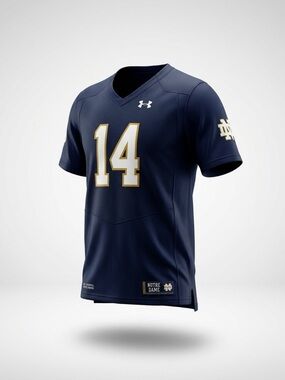 Under Armour Navy and Gold #14 Football Jersey #irish #NDfootball